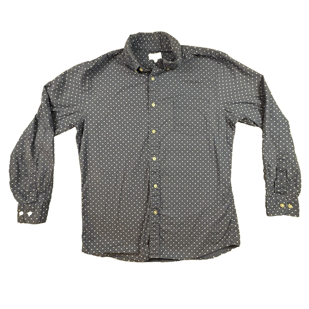Sonoma Men's M LS Blue Pattern Dot Print Button Down Shirt SEE DESCRIPTION